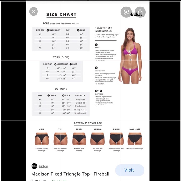 🍄 6 for $20 Eidon Swimwear Rebel Bikini Bottom - Picture 6 of 7